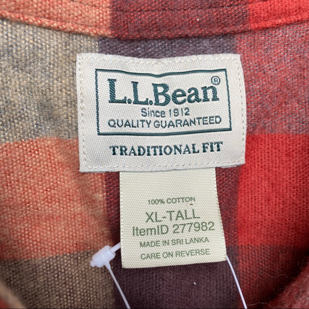 NWT LL Bean Chamois Plaid Flannel Shirt - Picture 13 of 14